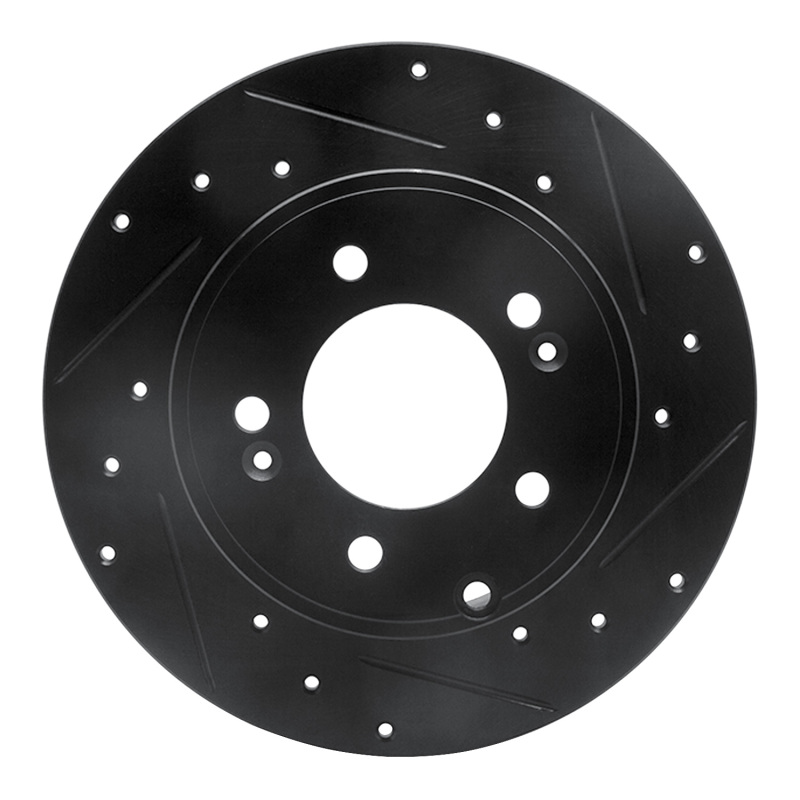 Hyundai Azera Brake Rotor (1) - Rear Right - R1 Concepts - Drilled & Slotted - Black - `05-`20